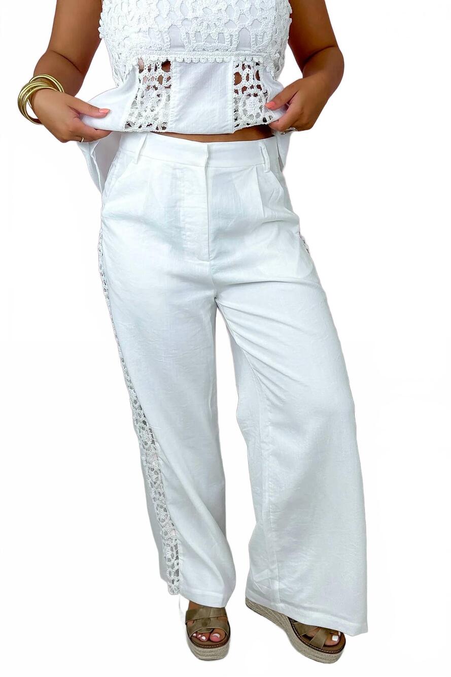 NEW HEYSON women's fair isle pants in white